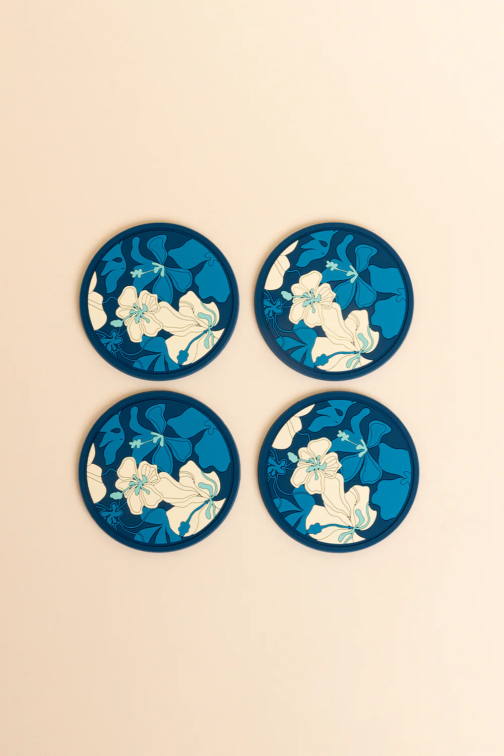 4 Pack Coasters - Ocean Hibiscus Jungle - Image 4
