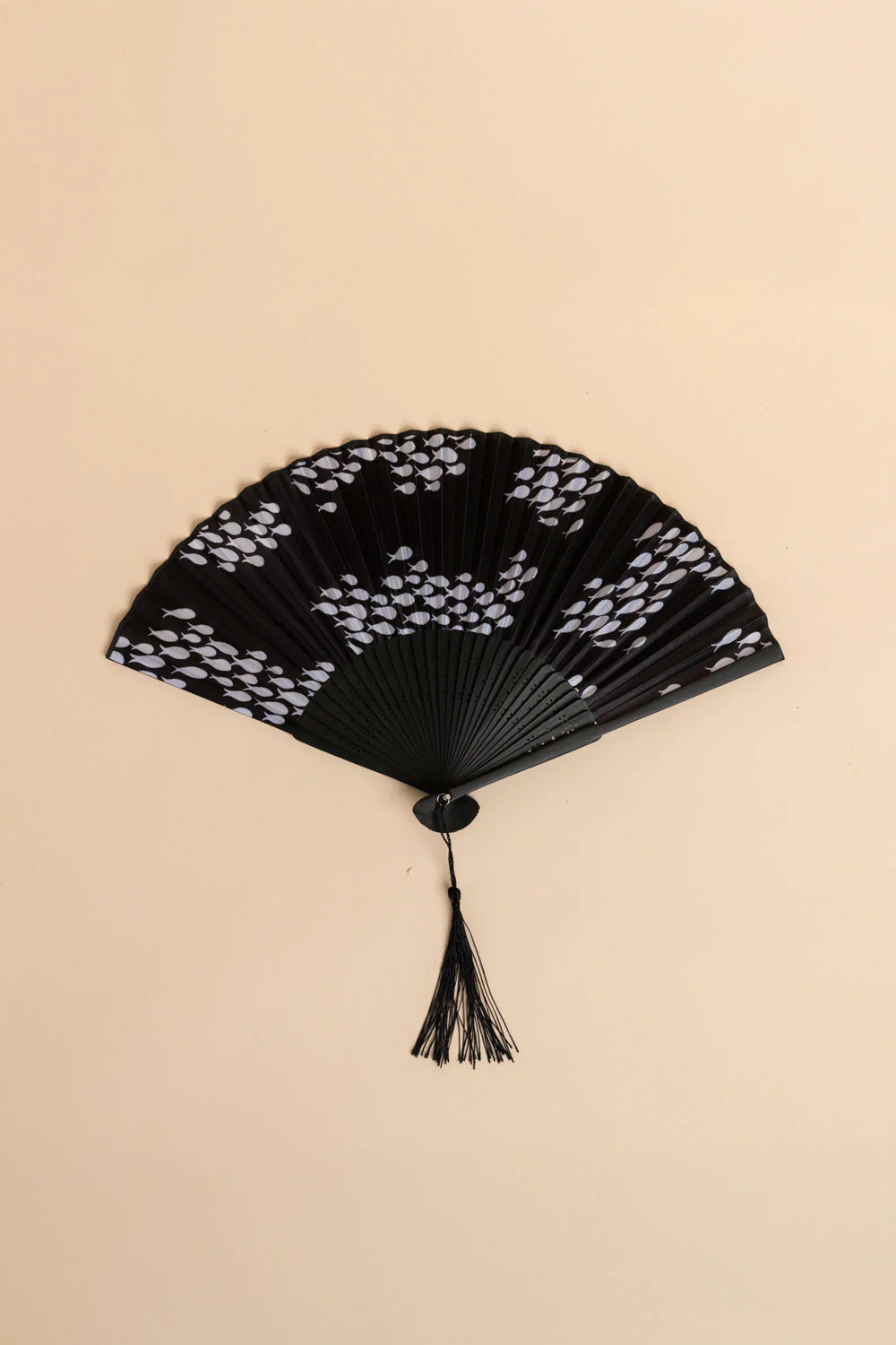 Bamboo Fan - Black Fish