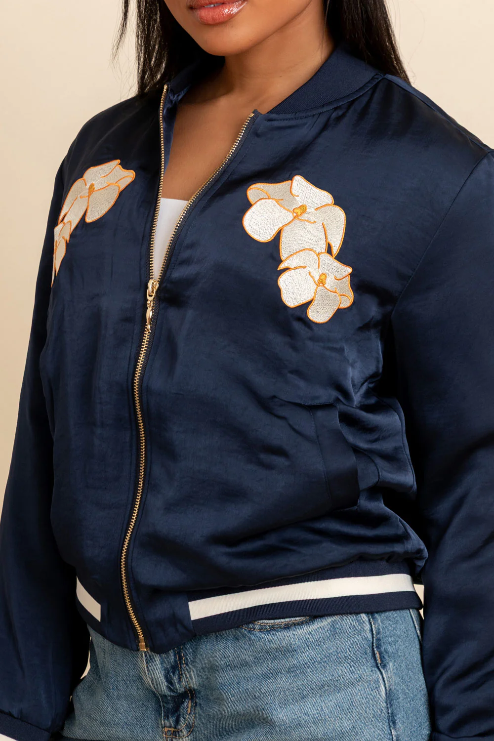 Bomber Jacket - Navy Puakenikeni 2 - Image 2