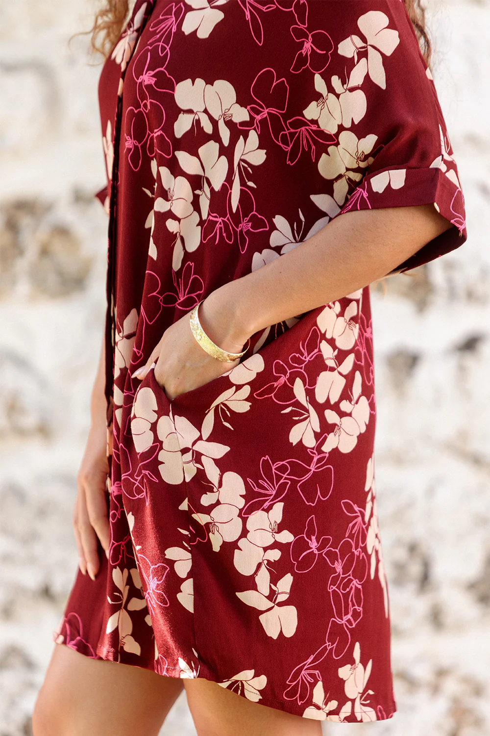 Dress Azur Short - Burgundy Butterfly Ginger - Image 2