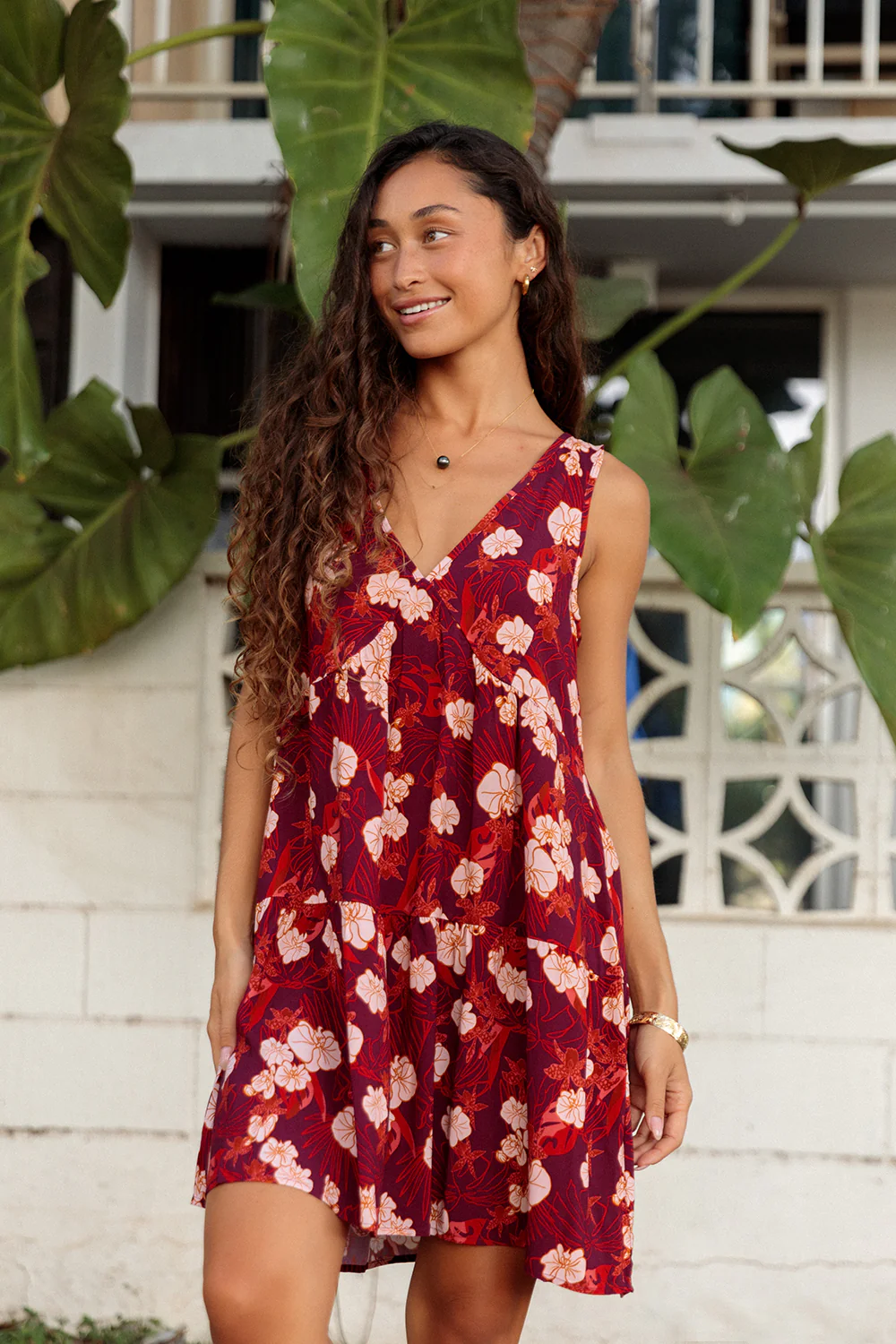 Dress Cici - Cabernet Sea of Orchids