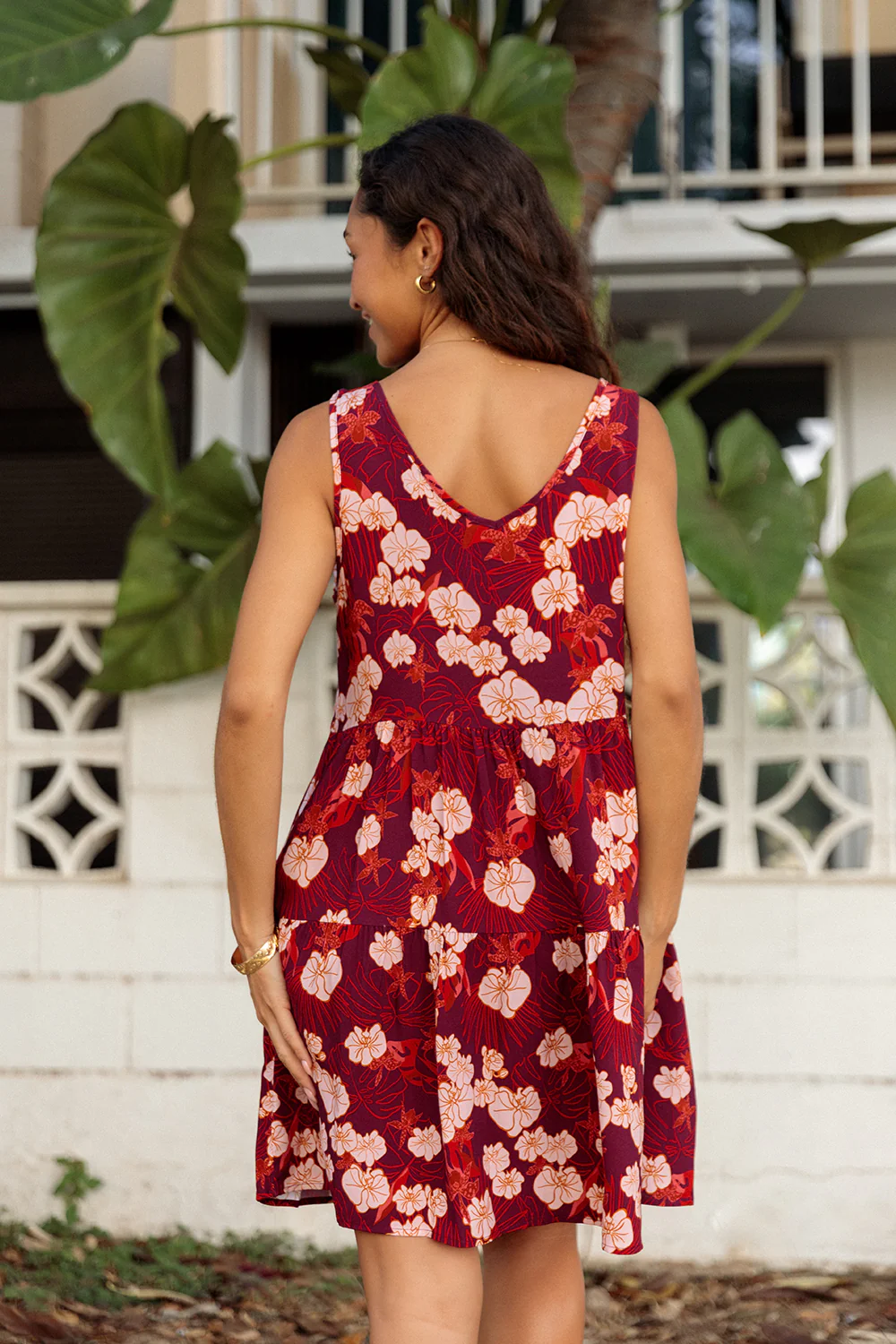 Dress Cici - Cabernet Sea of Orchids - Image 3