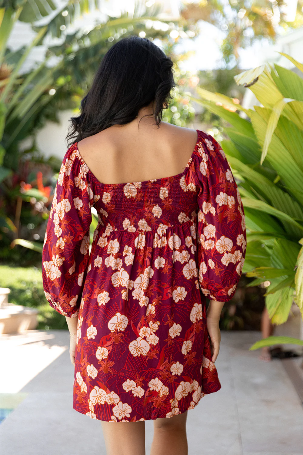 Dress Emilia - Cabernet Sea of Orchids - Image 3