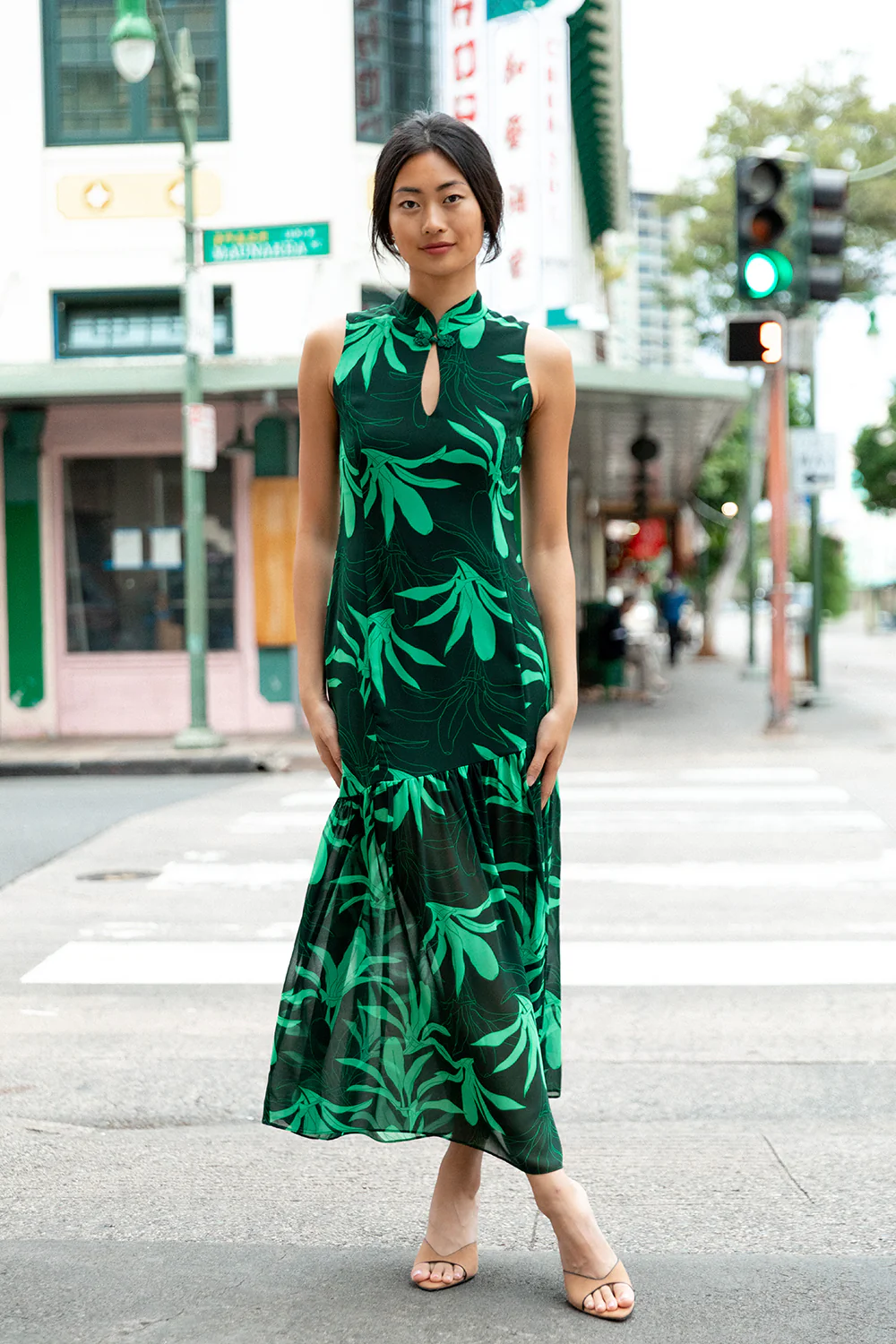 Dress Gemma - Emerald Ti Leaf