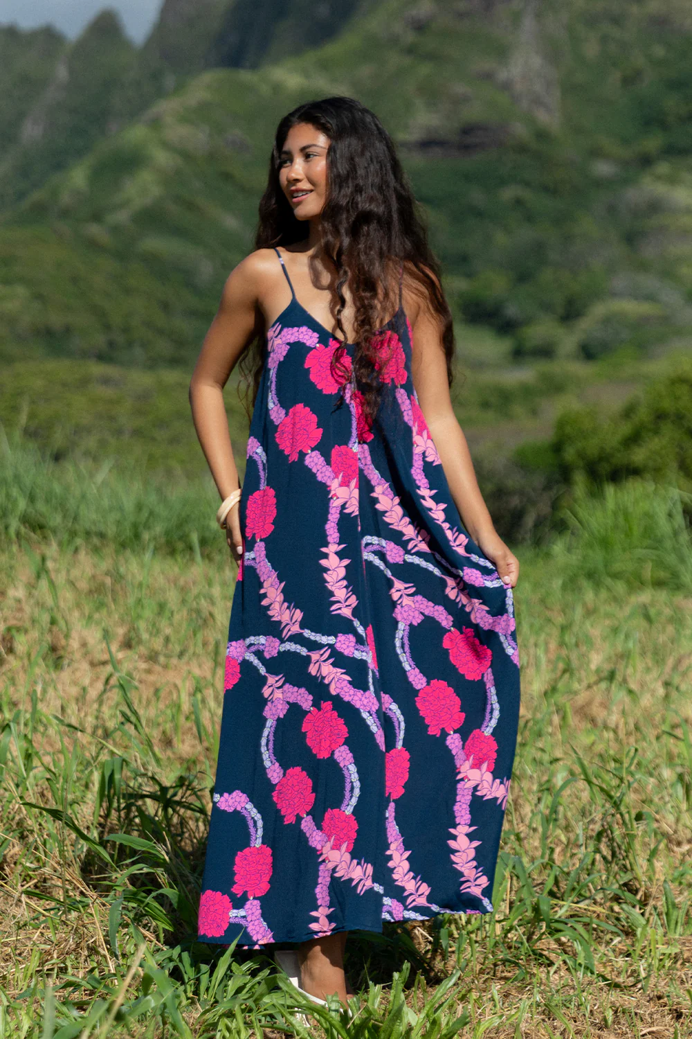 Dress Janessa - Navy Hapa Lei