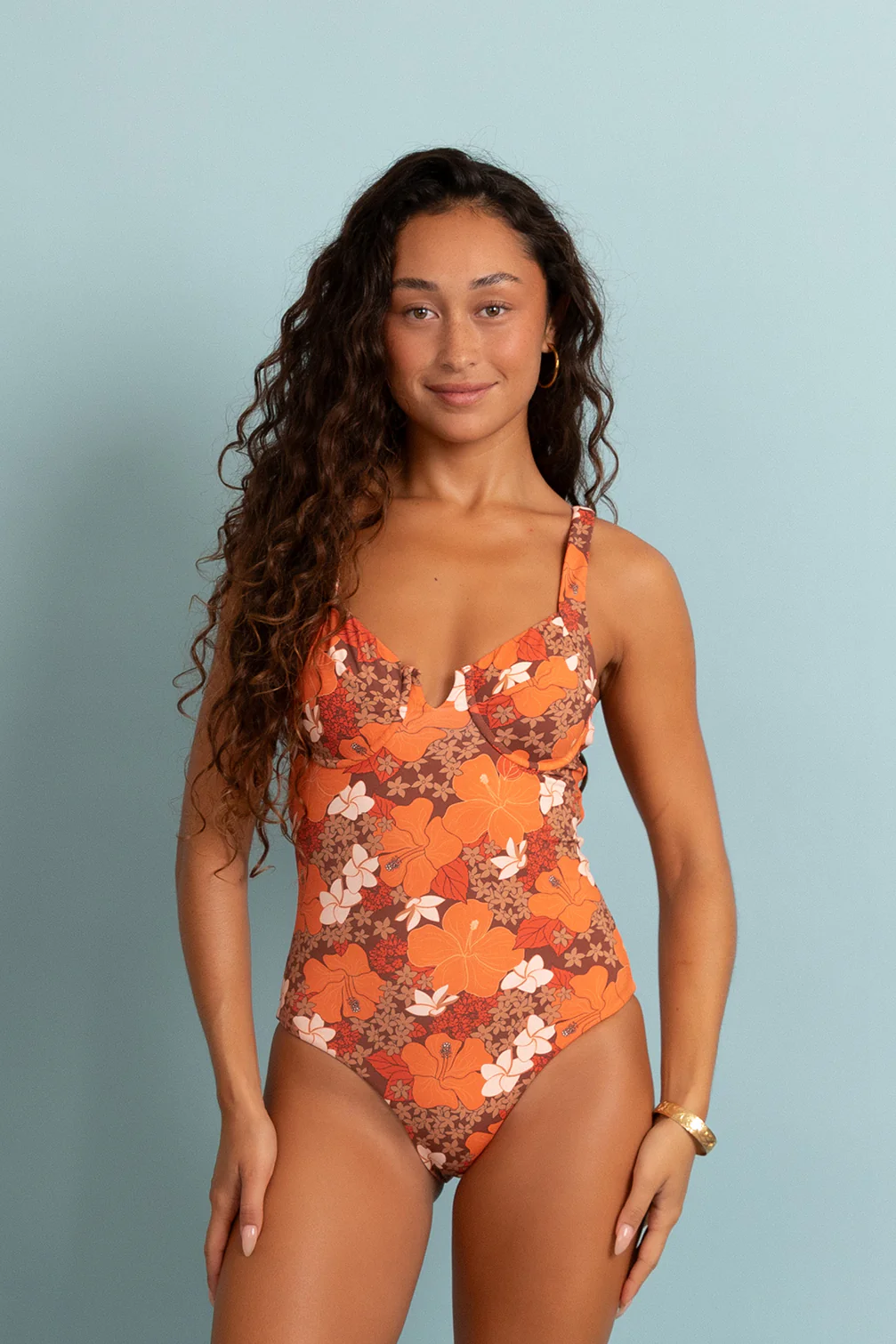 Gigi One Piece - Brandy Retro Bloom