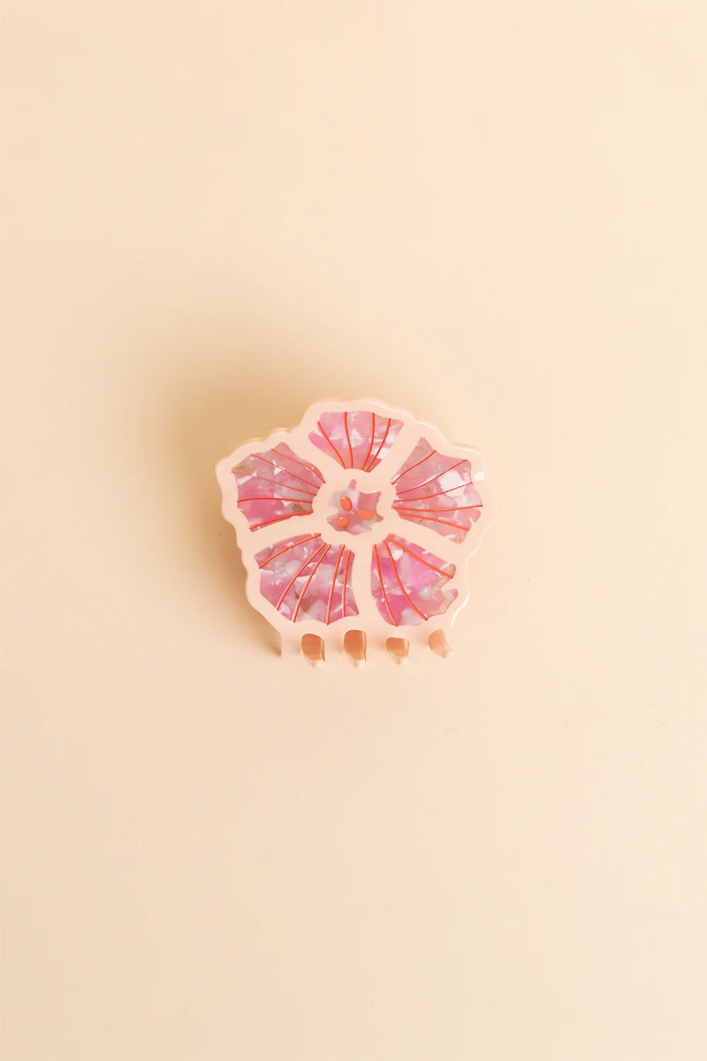 Hair Claw - Pink Glass Ilima - Image 4