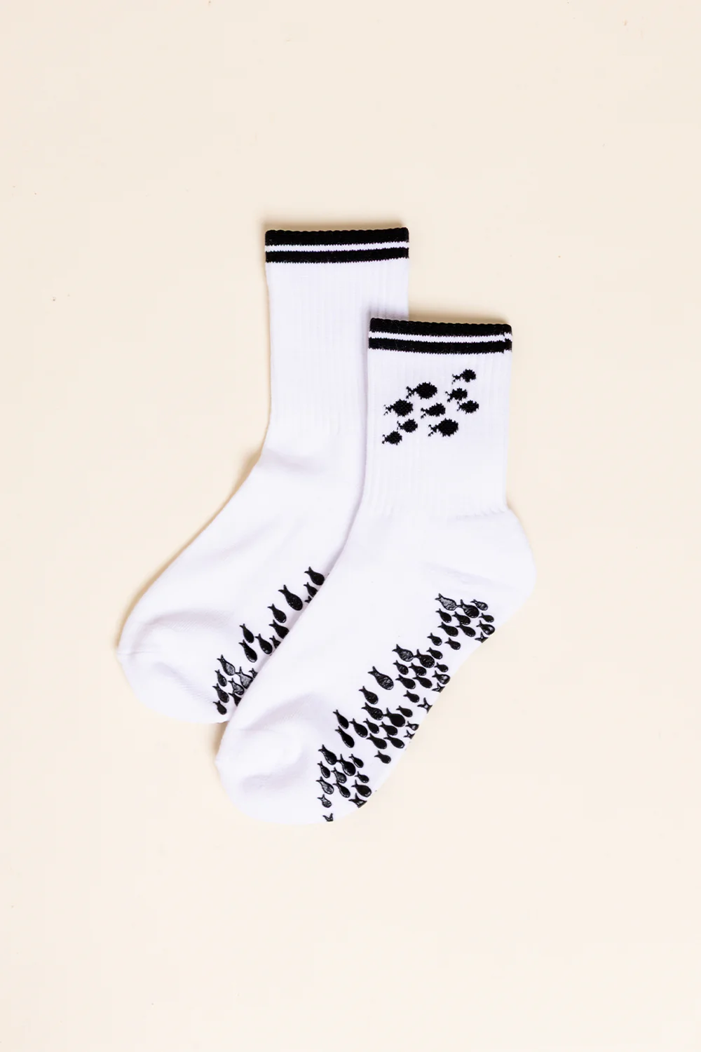 Half Crew Grip Sock - Black Fish