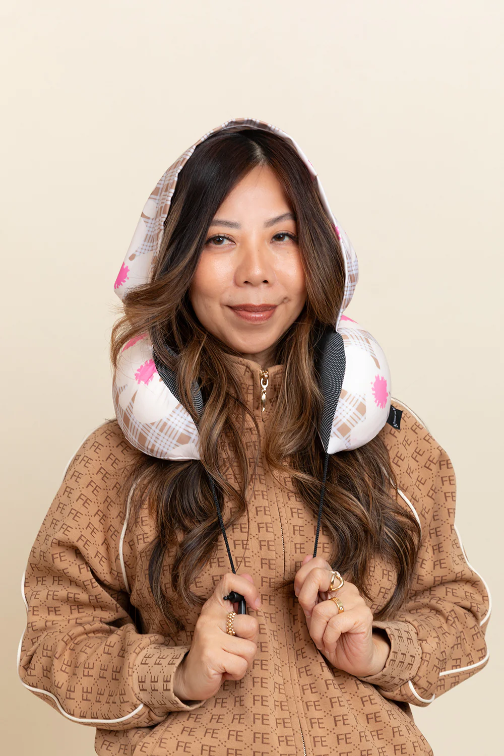Hooded Neck Pillow - Vintage Palaka Zinnia - Image 2