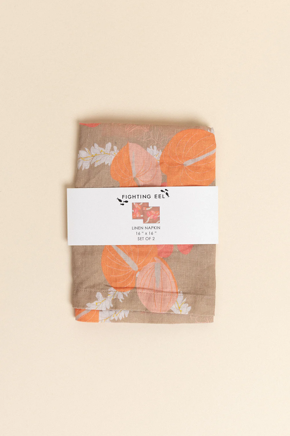 Linen Napkin 2pc - Mocha Woven Lei