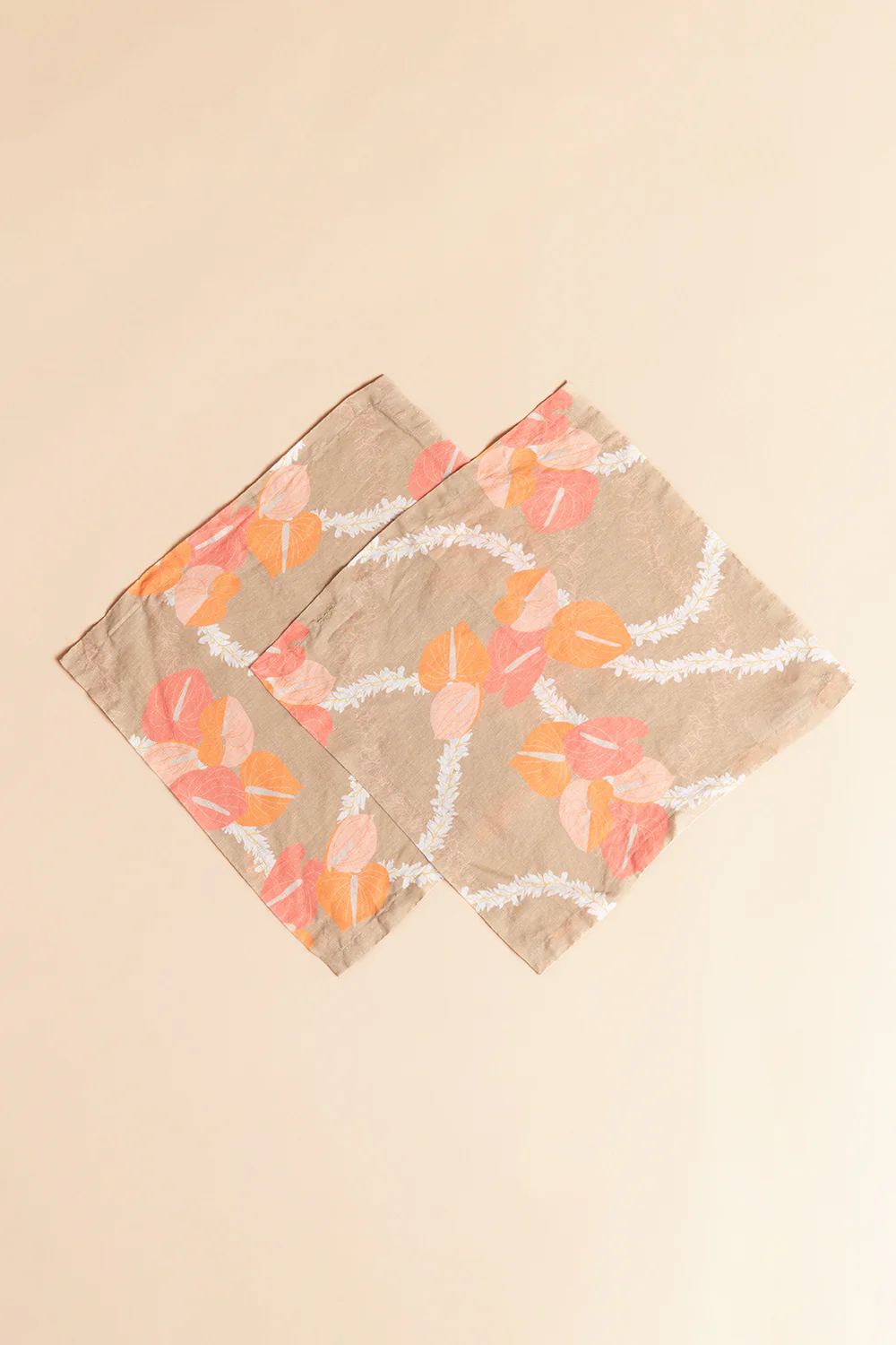 Linen Napkin 2pc - Mocha Woven Lei - Image 2