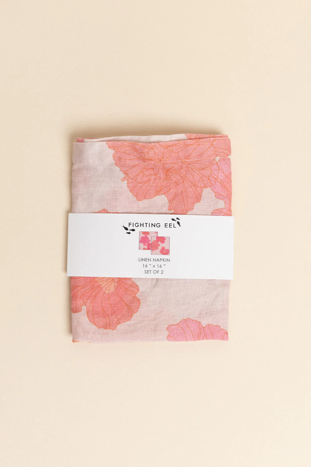 Linen Napkin 2pc - Sunset Summer Hibiscus