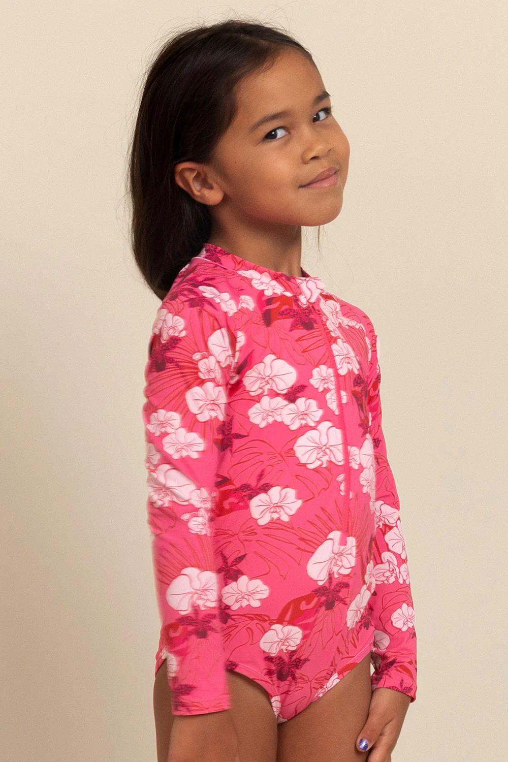 Mini Chloe One Piece - Dragon Fruit Sea of Orchids - Image 2
