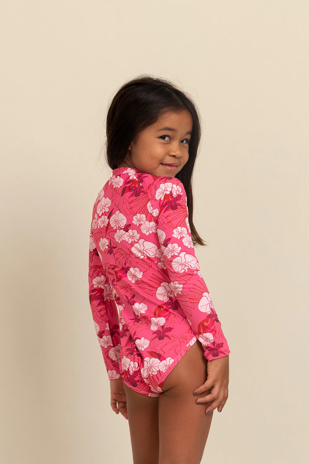 Mini Chloe One Piece - Dragon Fruit Sea of Orchids - Image 3