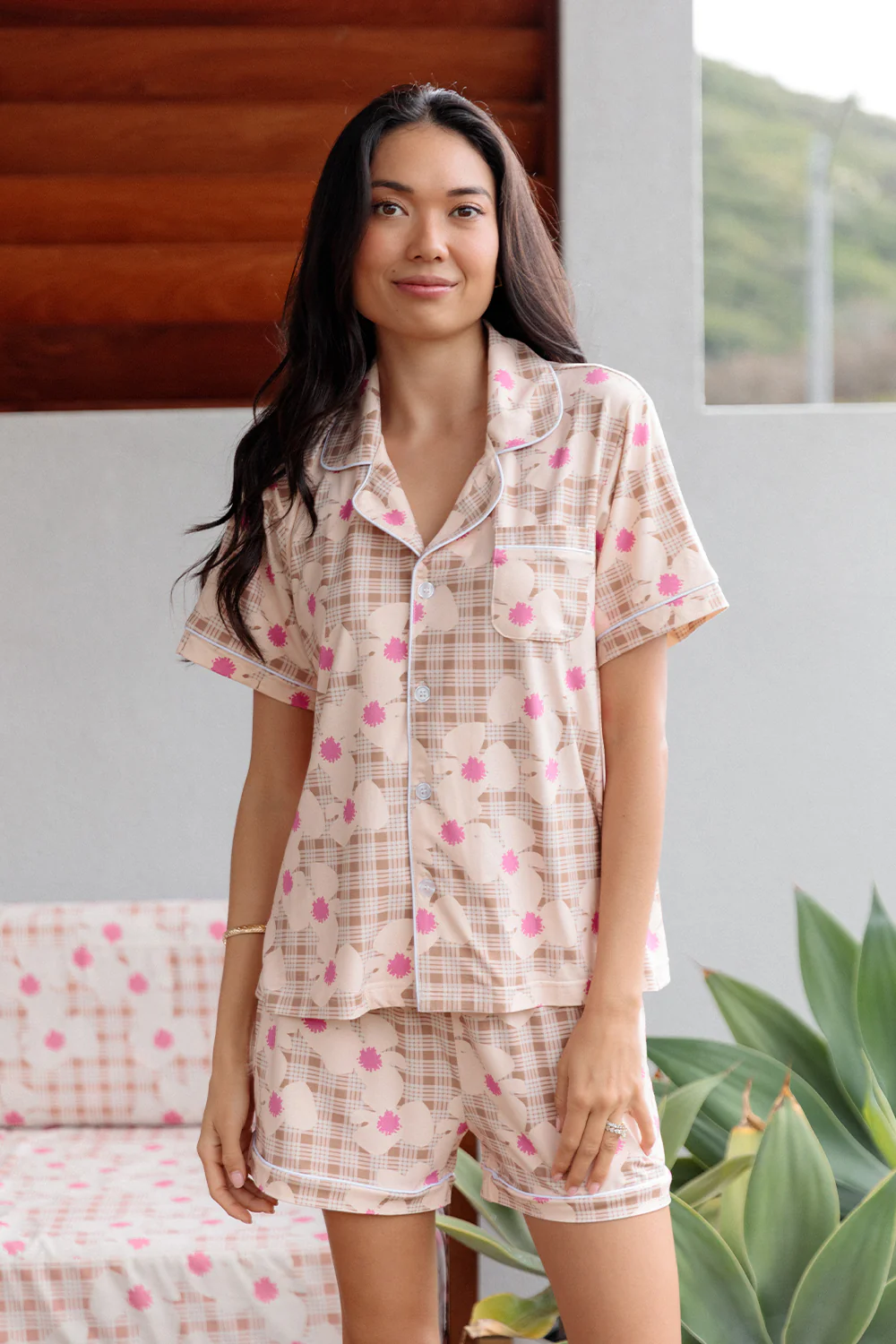 Pajama Set - Vintage Palaka Zinnia