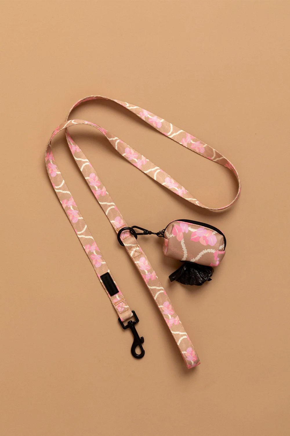 Pet Leash & Poop Bag Holder - Mocha Woven Lei