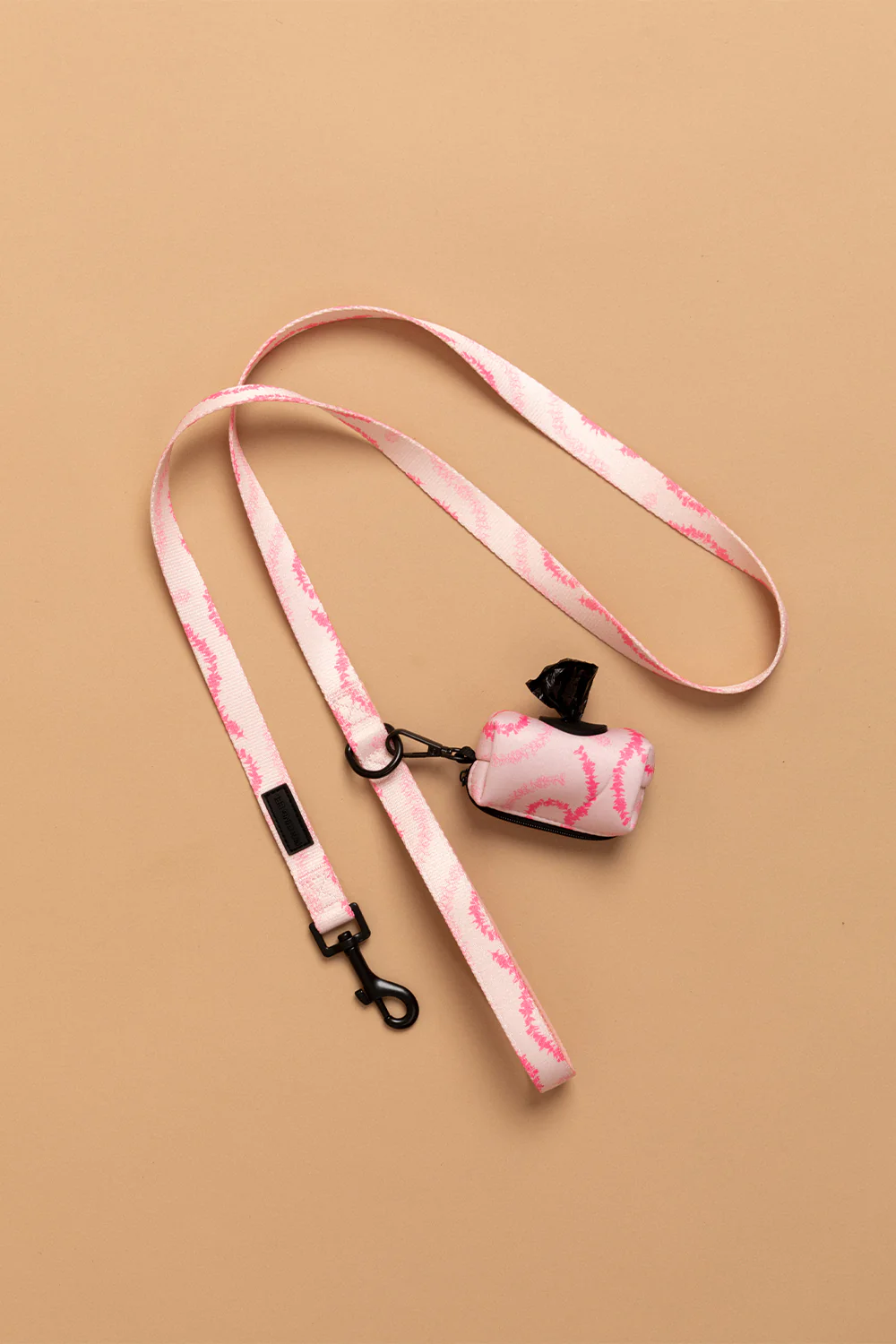 Pet Leash & Poop Bag Holder - Rosey Plumeria Lei