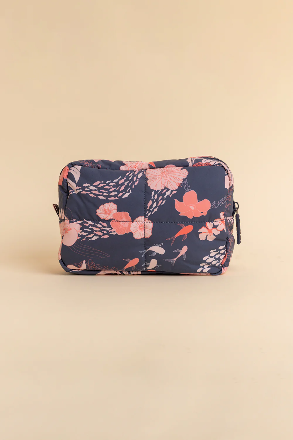 Quilted Makeup Pouch Large - Indigo Soiree