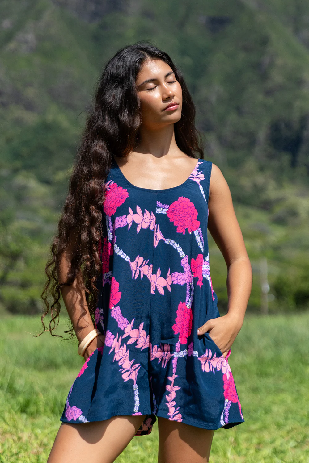 Romper Kenya - Navy Hapa Lei - Image 4
