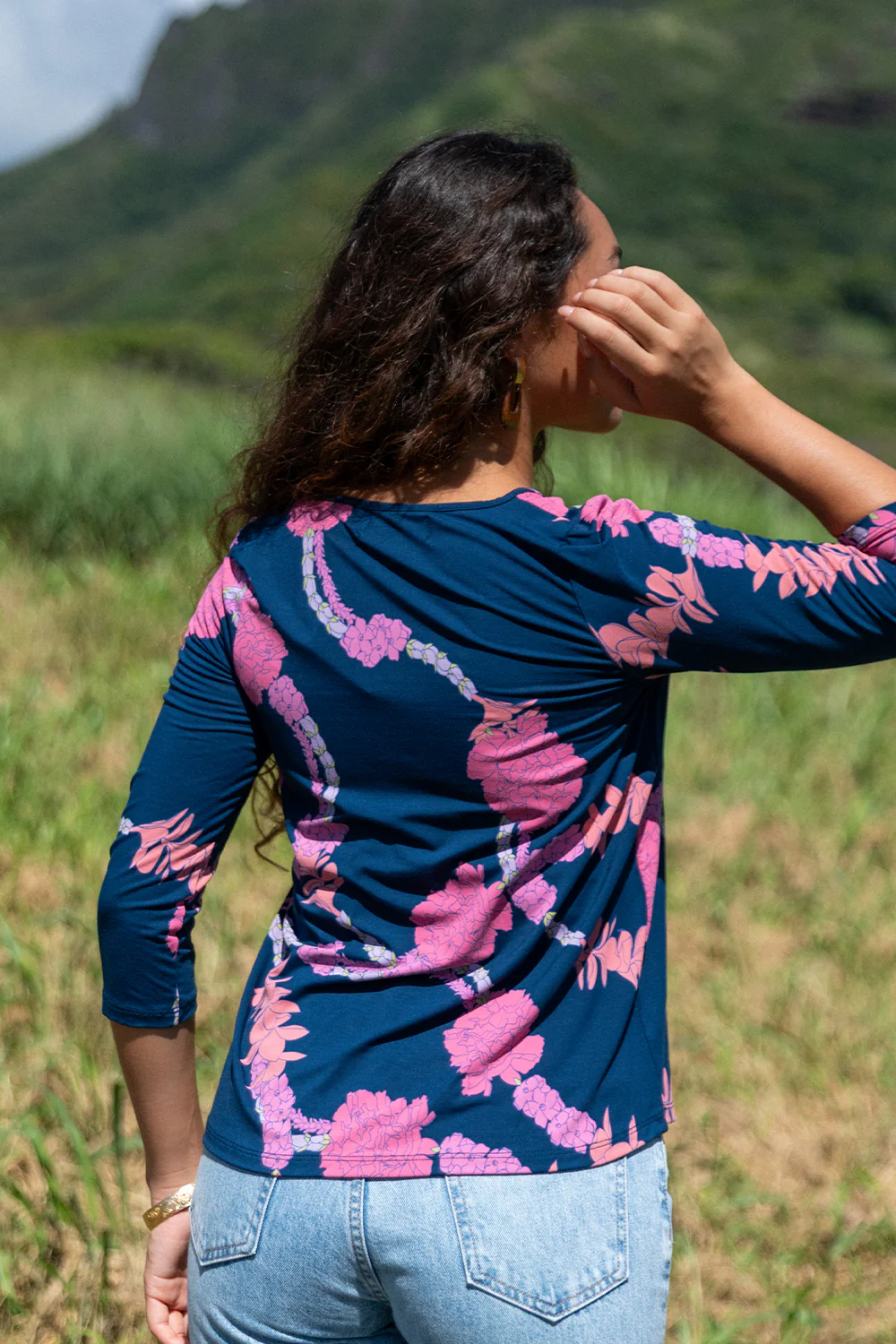 Top Audrey - Navy Hapa Lei - Image 3