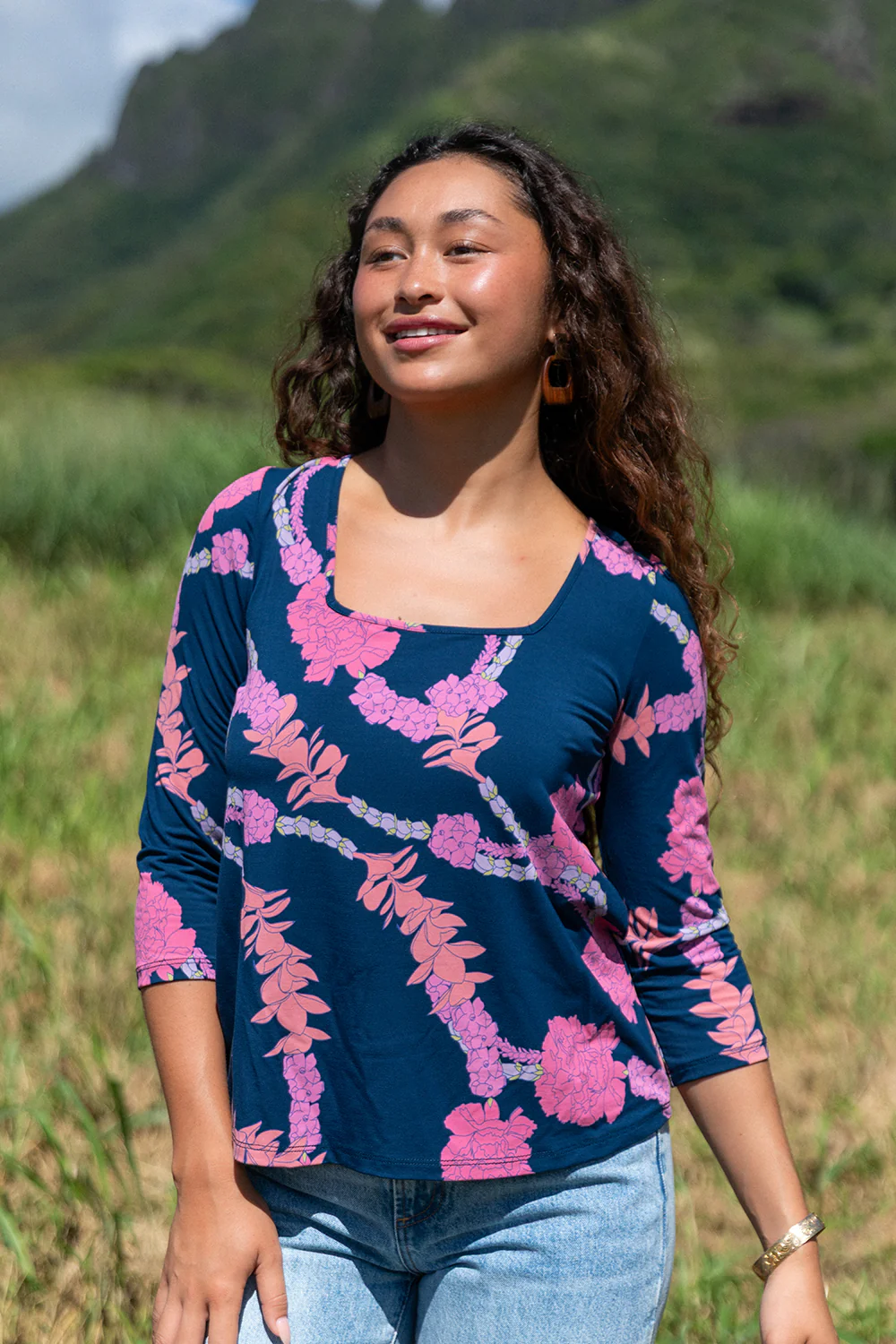 Top Audrey - Navy Hapa Lei - Image 4