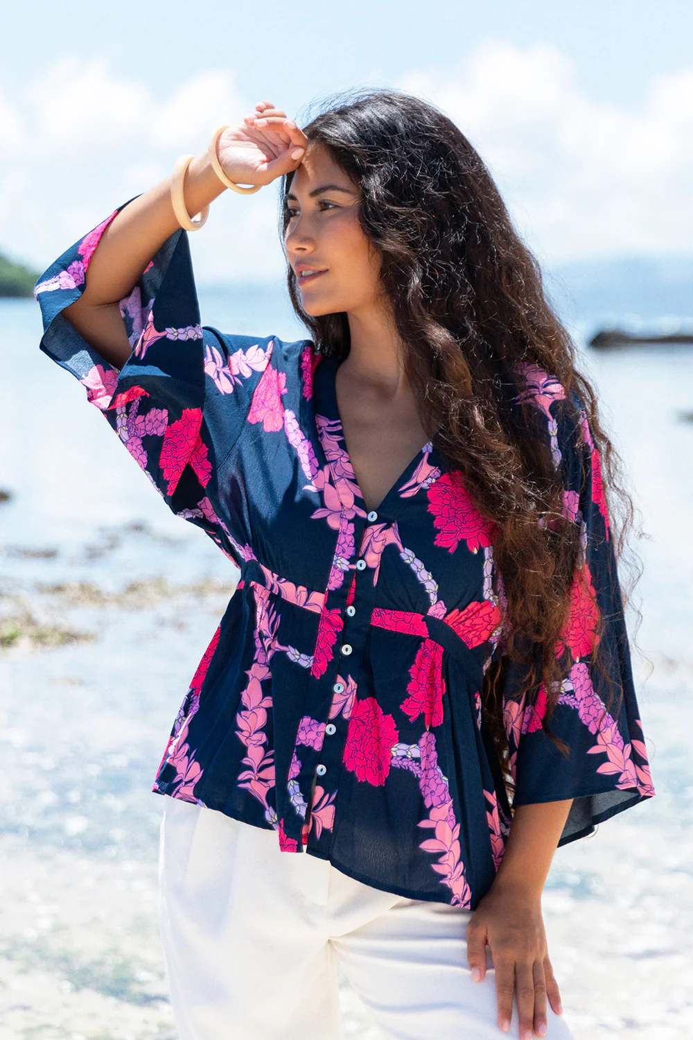 Top Freya - Navy Hapa Lei - Image 4