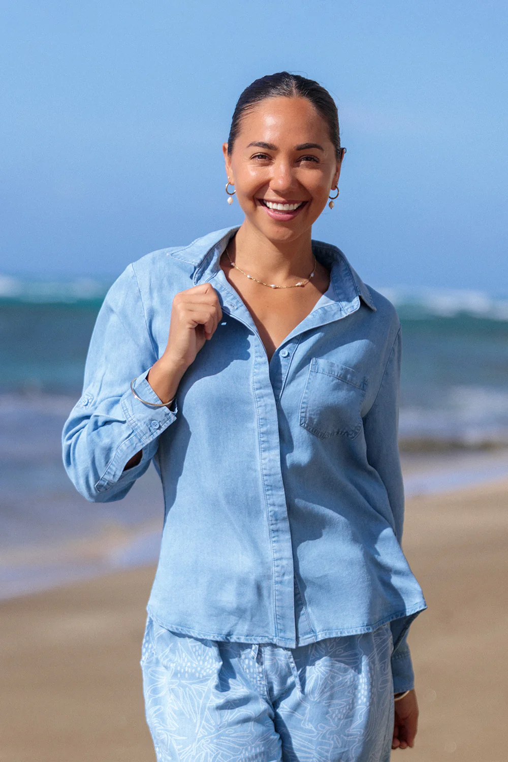Top Paige - Light Wash Chambray