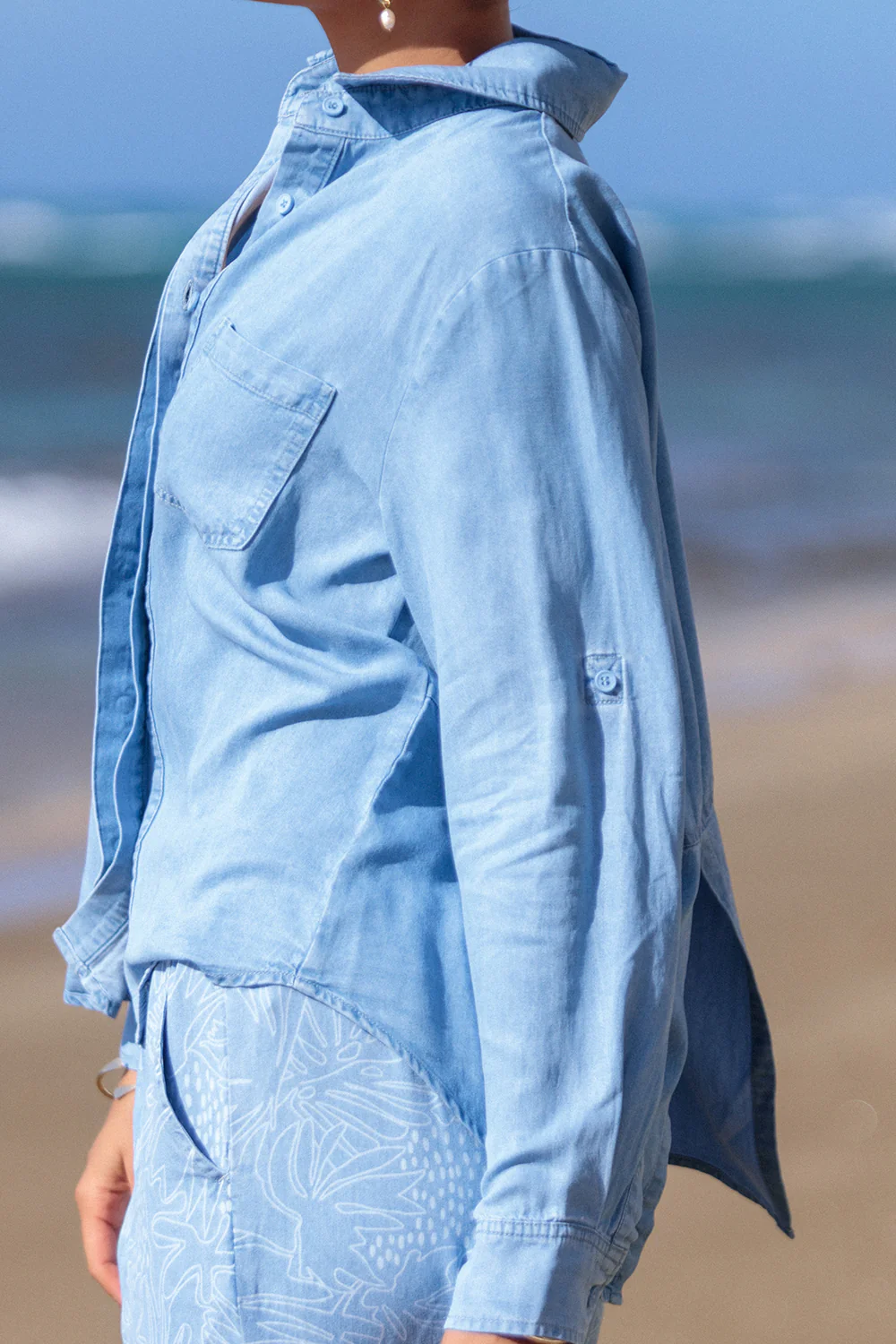 Top Paige - Light Wash Chambray - Image 2