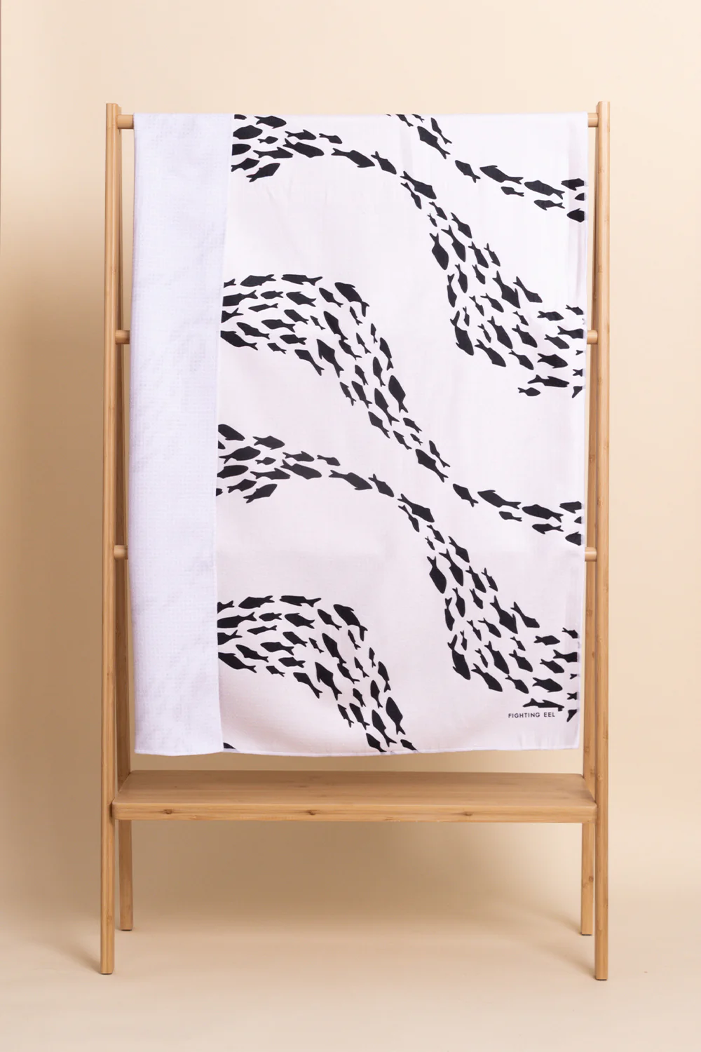 Yoga Towel - Ivory Fish Wave